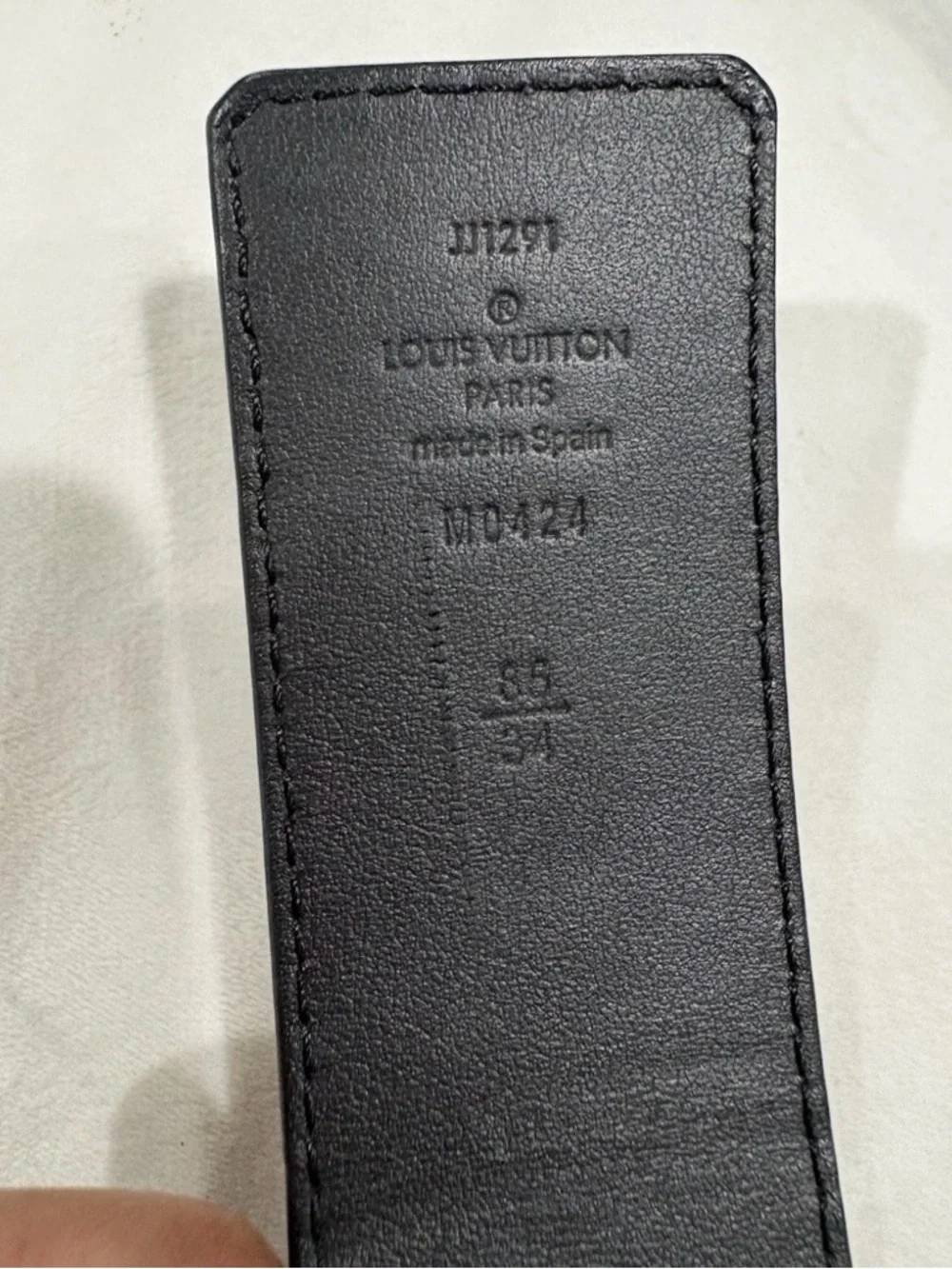 Louis Vuitton Black Textured Leather Belt with Matte LV Buckle - Picture 7 of 7